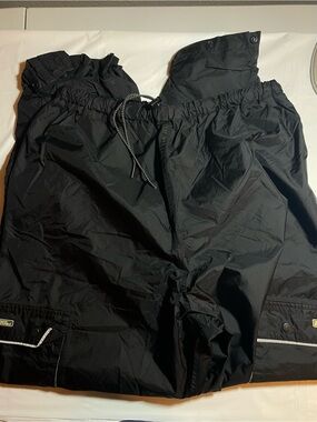 Vtg Stearns Dry Wear Waterproof Breathable Cargo Rain Pants Black Size Large